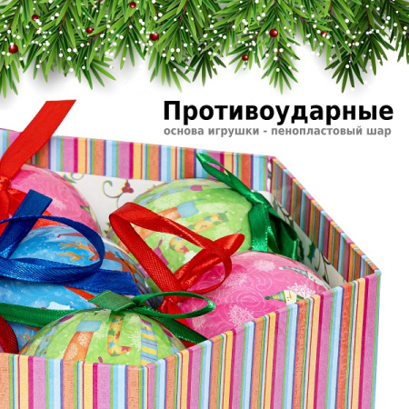 Набор ёлочных шаров Winter Glade, папье-маше, 14 шт.