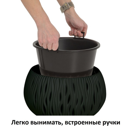 Кашпо для цветов Prosperplast Sandy Bowl 9л, антрацит