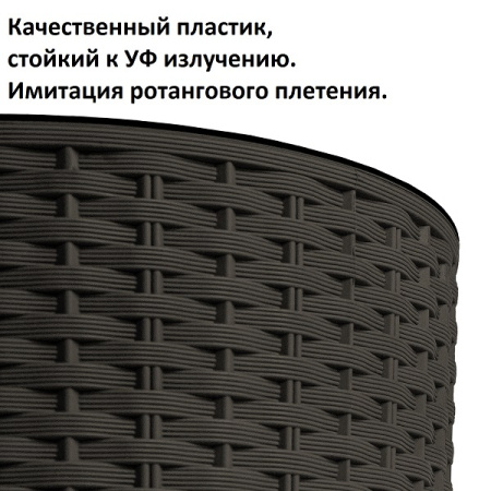 Кашпо для цветов Prosperplast Rato Round 37.65+35л, венге