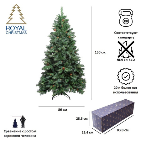 Елка искусственная Royal Christmas Detroit Premium PVC 150см