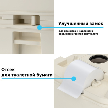 Биотуалет Lupmex 79126 22 л с индикатором бежевый