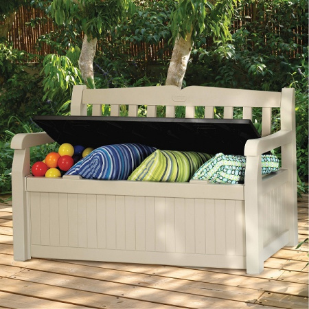 Скамья-сундук садовая Keter Eden Garden Bench 265л бежевый+коричневый 