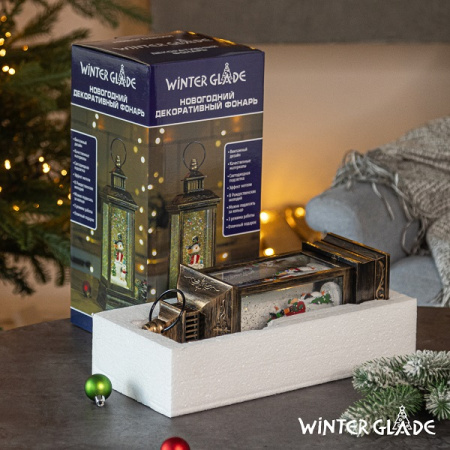 Новогодний фонарь Winter Glade Снеговики F209-2