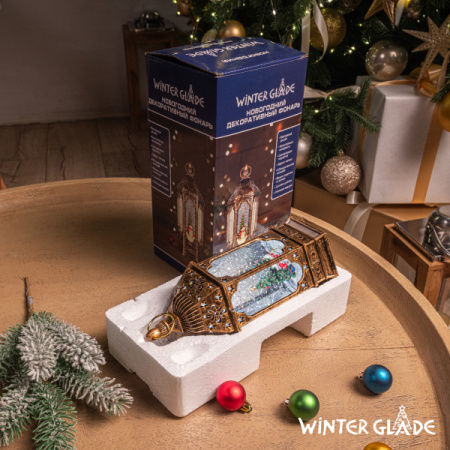 Новогодний фонарь Winter Glade Шестигранный F27-1