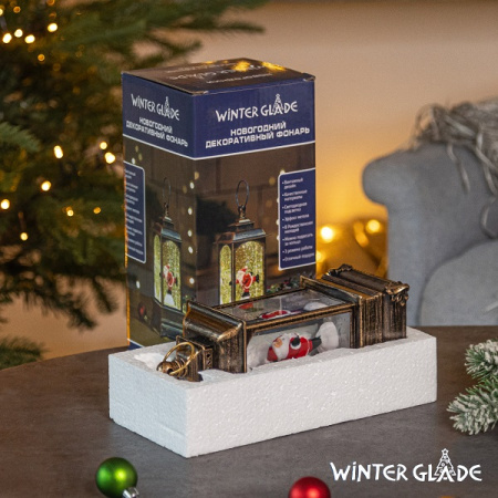 Новогодний фонарь Winter Glade Санта-Клаус на коньках F20-1