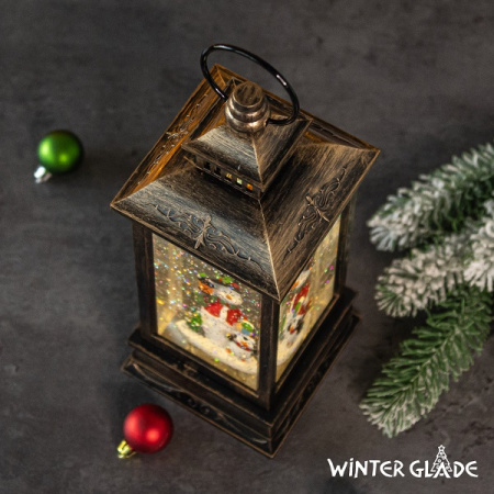 Новогодний фонарь Winter Glade Снеговики F209-2