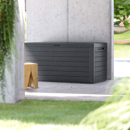 Ящик для хранения Prosperplast Woodebox 280л, антрацит