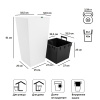 Кашпо для цветов Prosperplast Urbi Square 49+21л, белый